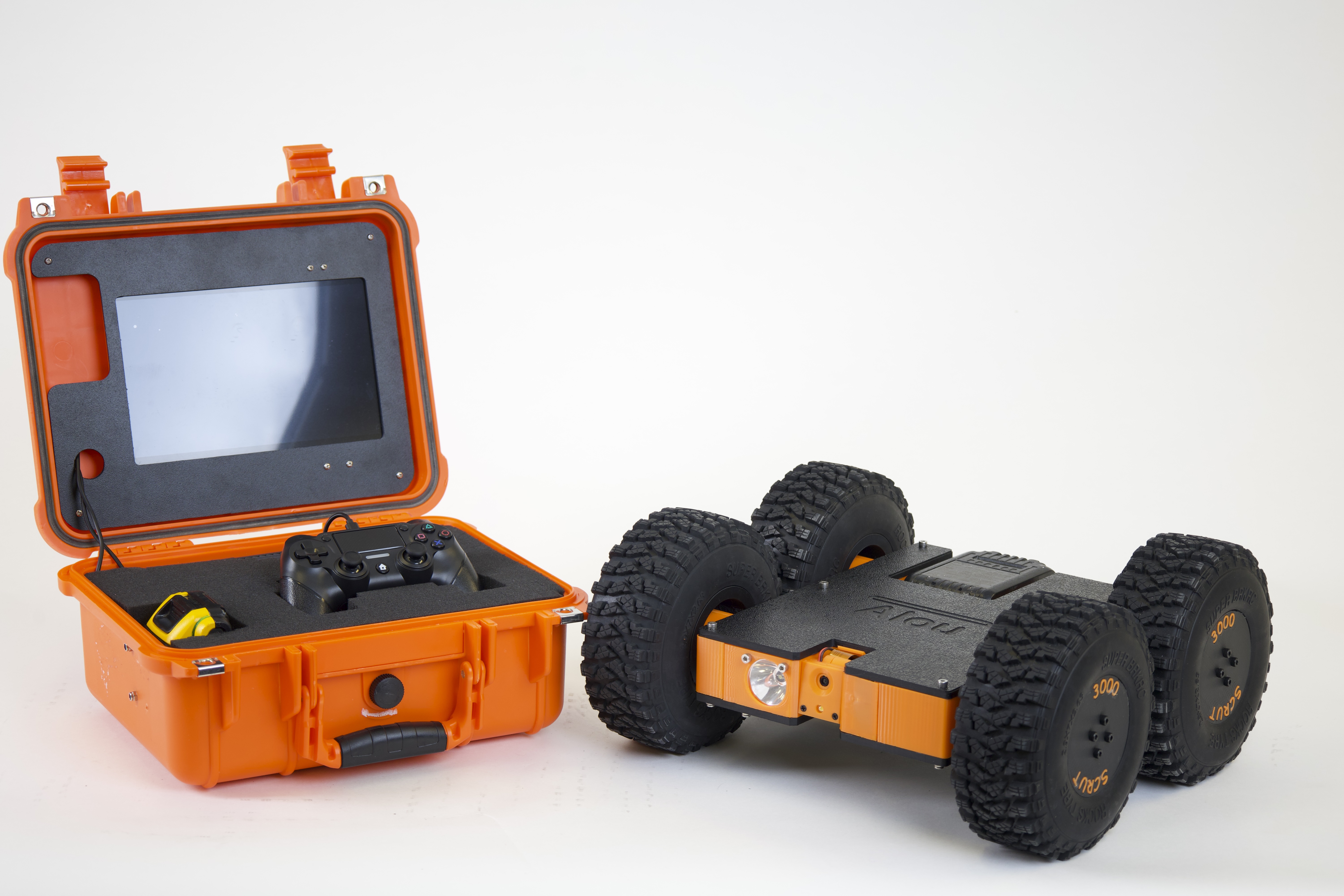 Crawlspace inspection robot with controller case